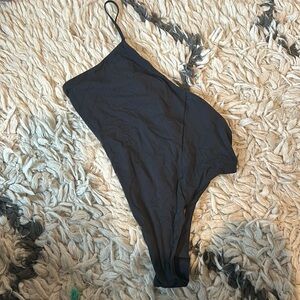 Wundermost Ultra-Soft Nulu One-Shoulder Spaghetti-Strap Bodysuit RARE